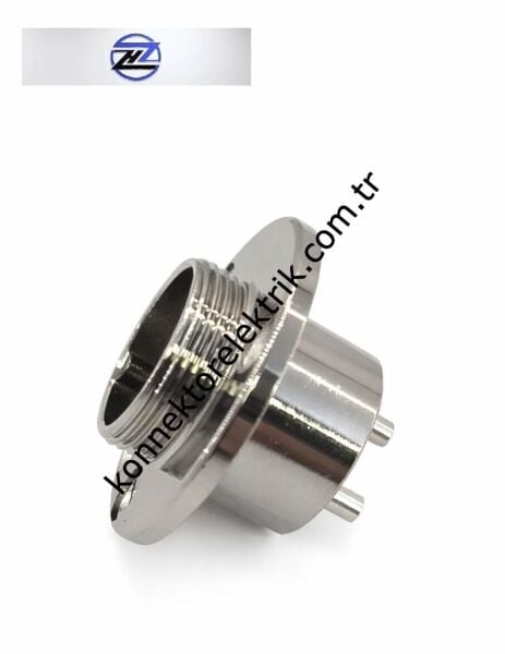 HZ CONNECTORS 19M-12E Yuvarlak Flanşlı 12 Pinli Metal Kasa Panel Tipi Erkek Konnektör