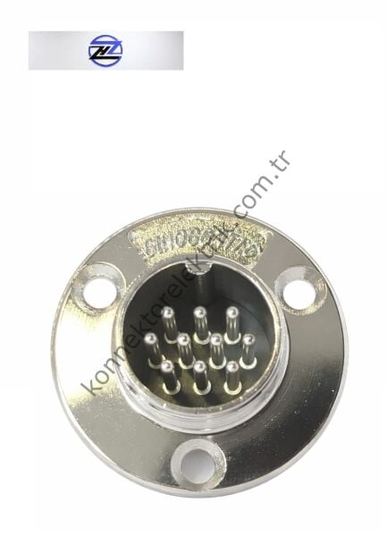 HZ CONNECTORS GX20 19M-10E Yuvarlak Flanş 10 Pin Metal Kasa Panel Tipi Erkek Mike (Mayk) Konnektör