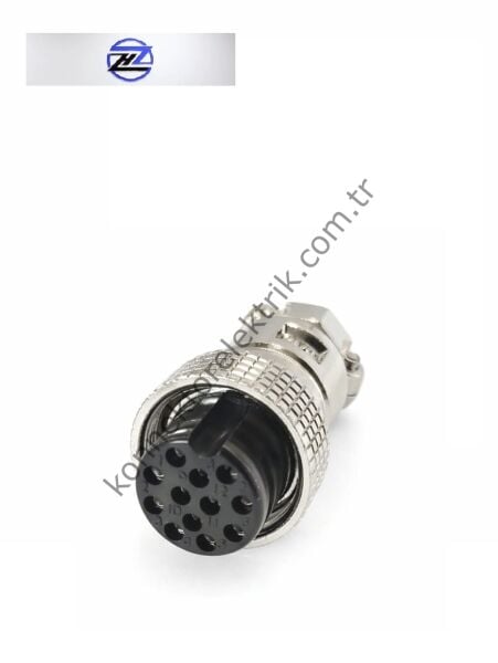 HZ CONNECTORS GX20 19M-12A 12 Pin Metal Kasa Kablo Tipi Dişi Mike (Mayk) Konnektör