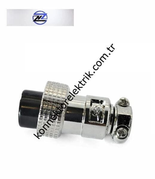 HZ CONNECTORS 19M-12A 12 Pinli Metal Kasa Kablo Tipi  Dişi Düz Konnektör