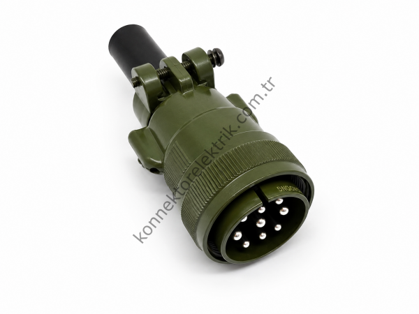 KUKDONG MS3106F 24-11P 9 Pin (6+3) Metal Kasa Kablo Tipi Erkek Askeri Konnektör