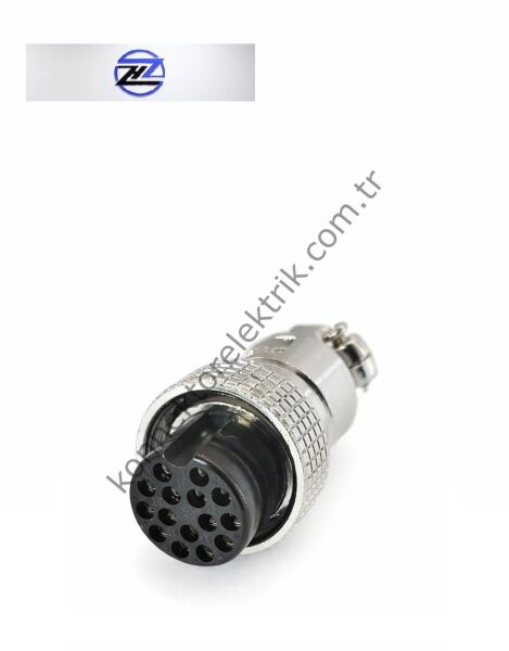 HZ CONNECTORS GX20 19M-15A 15 Pin Metal Kasa Kablo Tipi Mike (Mayk) Konnektör