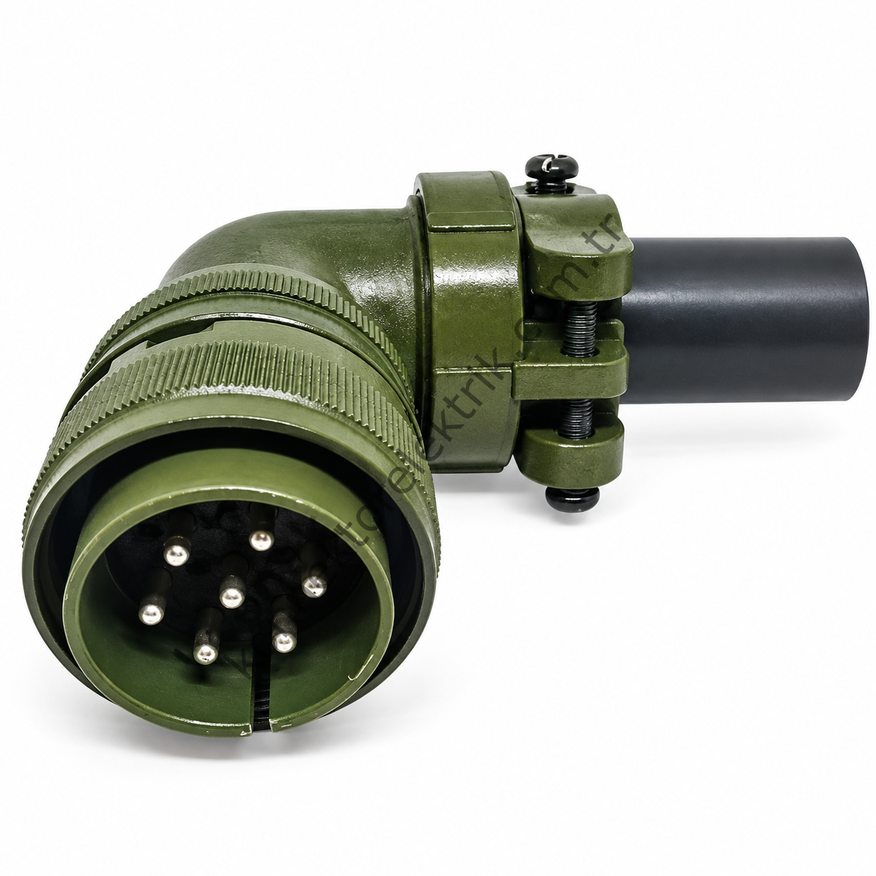 KUKDONG MS3108F 24-2P 7 Pin Metal Kasa 90° Açılı Kablo Tipi Erkek Askeri Konnektör