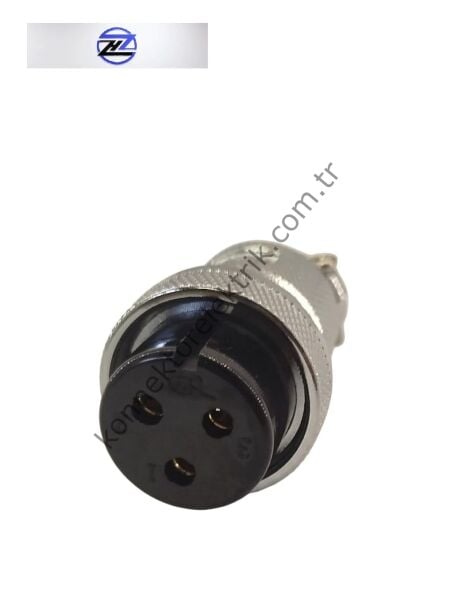 HZ CONNECTORS GX25 25M-3A 3 Pin Metal Kasa Kablo Tipi Dişi Mike (Mayk) Konnektör