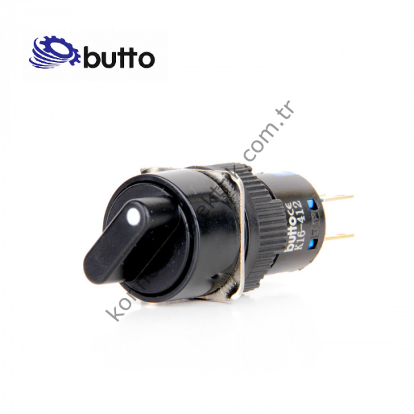 BUTTO K16-412-2  16mm Yuvarlak Plastik Gövde 0-1 Kalıcı Mandal Buton