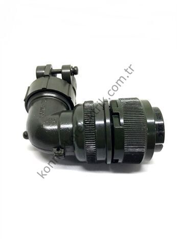 KUKDONG MS3108F 18-12P 6 Pin Metal Kasa 90° Açılı Kablo Tipi Erkek Askeri Konnektör