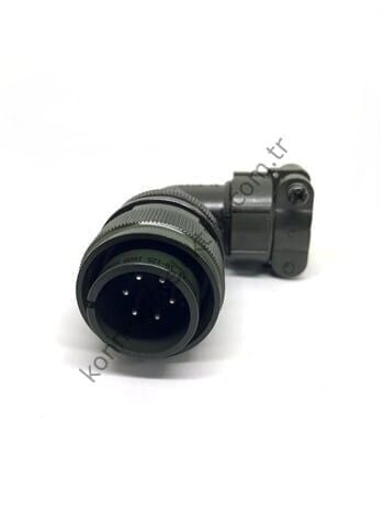 KUKDONG MS3108F 18-12P 6 Pin Metal Kasa 90° Açılı Kablo Tipi Erkek Askeri Konnektör