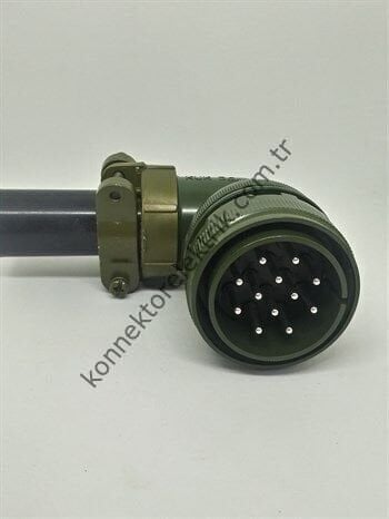 KUKDONG MS3108F 28-51P 12 Pin Metal Kasa 90° Açılı Kablo Tipi Erkek Askeri Konnektör