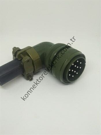 KUKDONG MS3108F 28-51P 12 Pin Metal Kasa 90° Açılı Kablo Tipi Erkek Askeri Konnektör