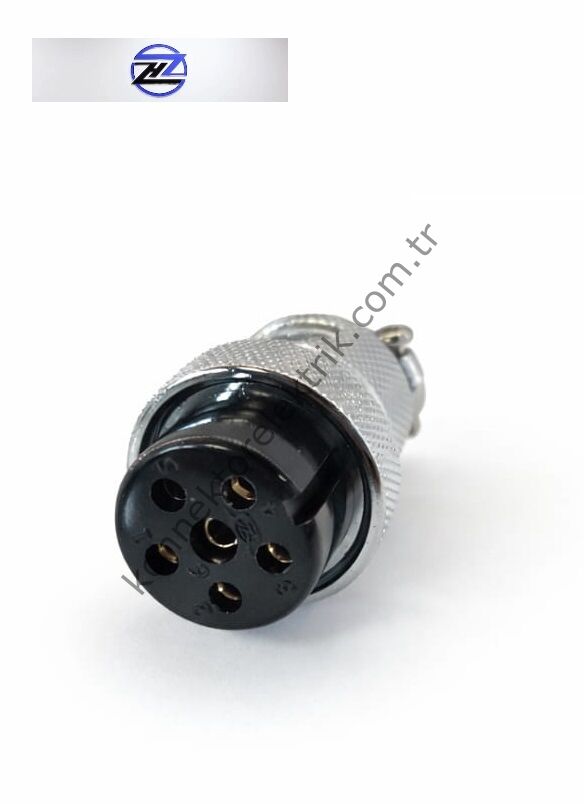 HZ CONNECTORS GX25 25M-6A 6 Pin Metal Kasa Kablo Tipi Dişi Mike (Mayk) Konnektör