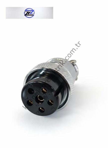 HZ CONNECTORS GX25 25M-6A 6 Pin Metal Kasa Kablo Tipi Dişi Mike (Mayk) Konnektör