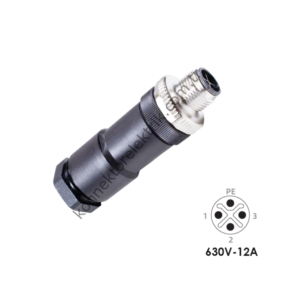 VELLEDQ M12 S Kod 4 Pin Erkek Konnektör