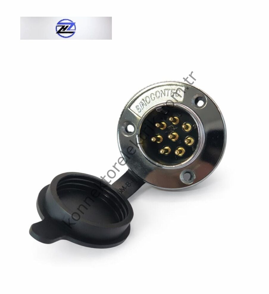 HZ CONNECTORS GX25 25M-8E Yuvarlak Flanş 8 Pin Metal Kasa Panel Tipi Erkek Mike (Mayk) Konnektör
