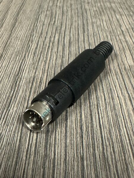 HZ CONNECTORS Mini-DIN 6 Pin Plastik Kasa Kablo Tipi Erkek Konnektör