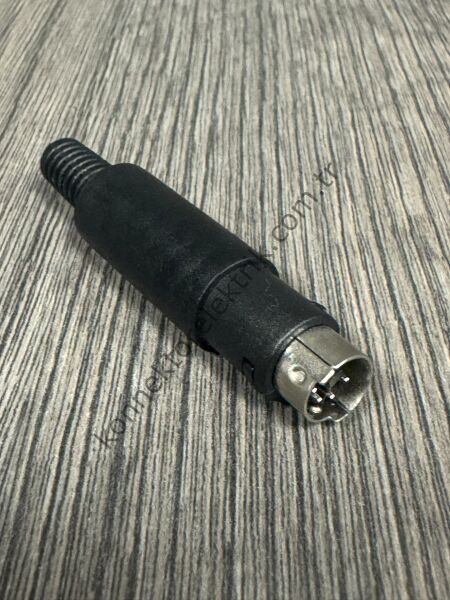 HZ CONNECTORS Mini-DIN 6 Pin Plastik Kasa Kablo Tipi Erkek Konnektör