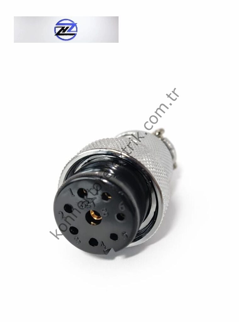 HZ CONNECTORS GX25 25M-8A 8 Pin Metal Kasa Kablo Tipi Dişi Mike (Mayk) Konnektör
