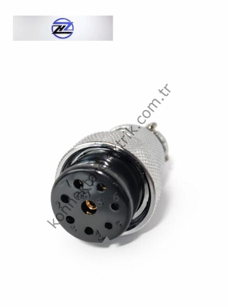 HZ CONNECTORS GX25 25M-8A 8 Pin Metal Kasa Kablo Tipi Dişi Mike (Mayk) Konnektör