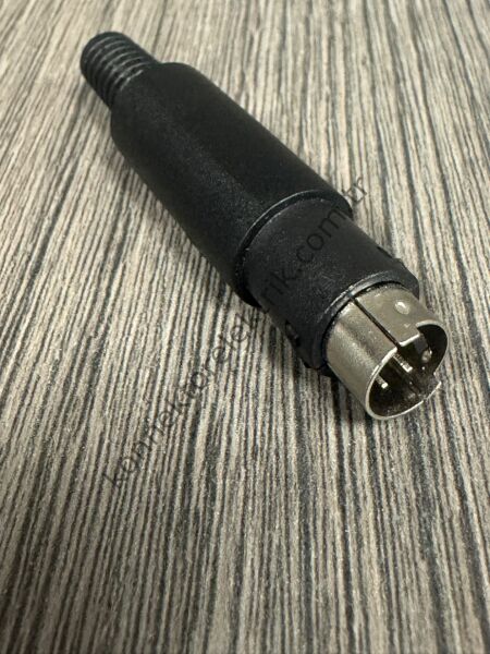 HZ CONNECTORS Mini-DIN 4 Pin Plastik Kasa Kablo Tipi Erkek Konnektör