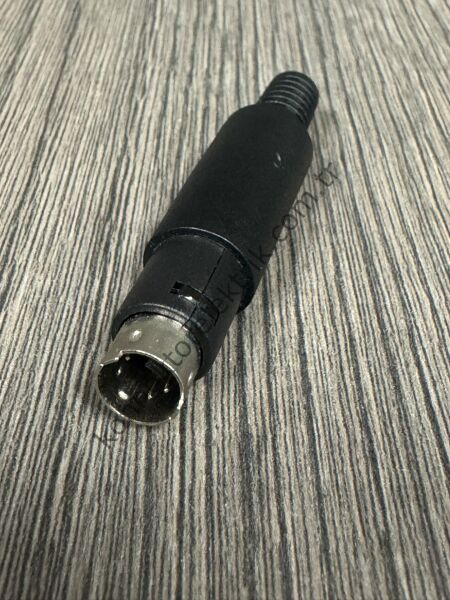 HZ CONNECTORS Mini-DIN 4 Pin Plastik Kasa Kablo Tipi Erkek Konnektör