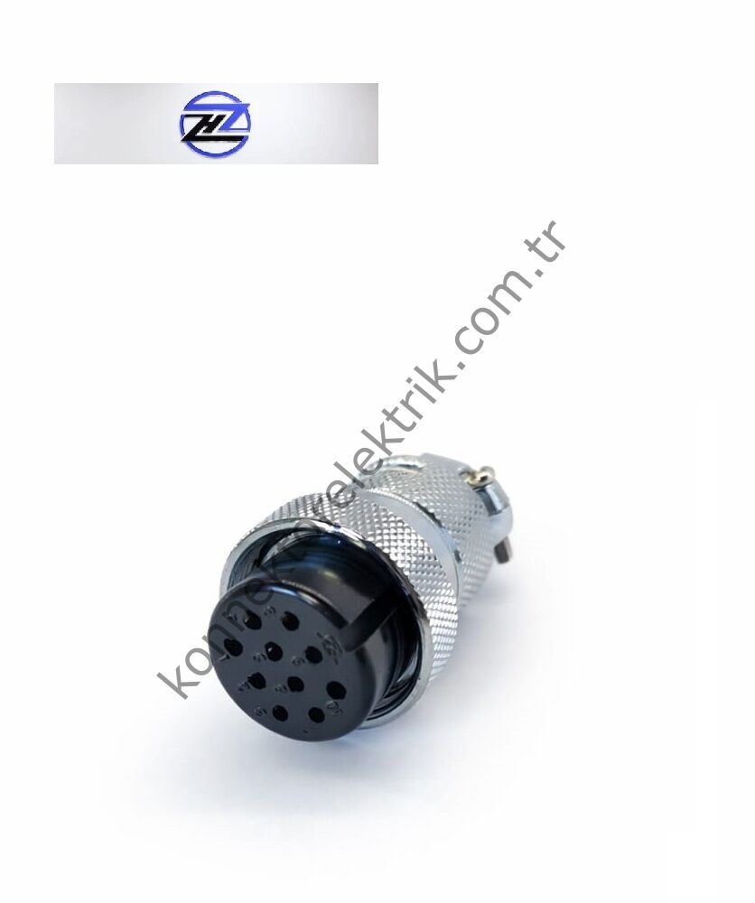 HZ CONNECTORS GX25 25M-10A 10 Pin Metal Kasa Kablo Tipi Dişi Mike (Mayk) Konnektör