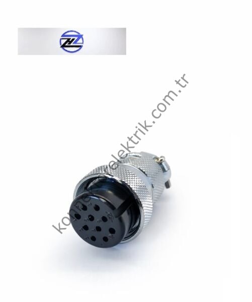 HZ CONNECTORS GX25 25M-10A 10 Pin Metal Kasa Kablo Tipi Dişi Mike (Mayk) Konnektör