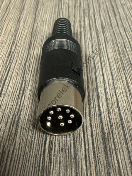 HZ CONNECTORS DIN 8 Pin Plastik Kasa Kablo Tipi Erkek Konnektör