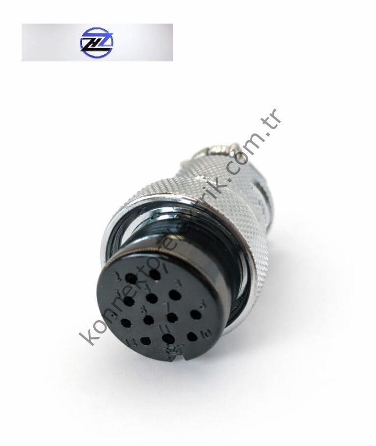 HZ CONNECTORS GX25 25M-12A 12 Pin Metal Kasa Kablo Tipi Dişi Mike (Mayk) Konnektör