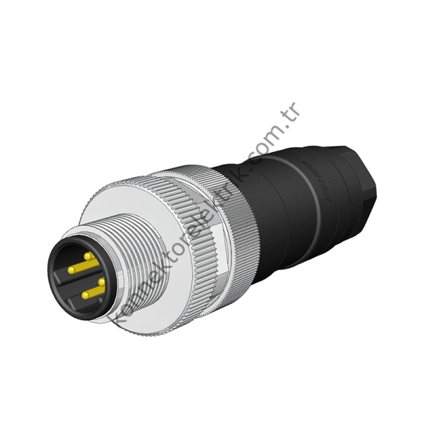 VELLEDQ M12 D Kod 4 Pin Erkek Konnektör