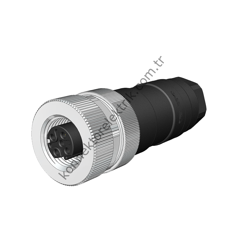 VELLEDQ M12 D Kod 4 Pin Dişi Konnektör