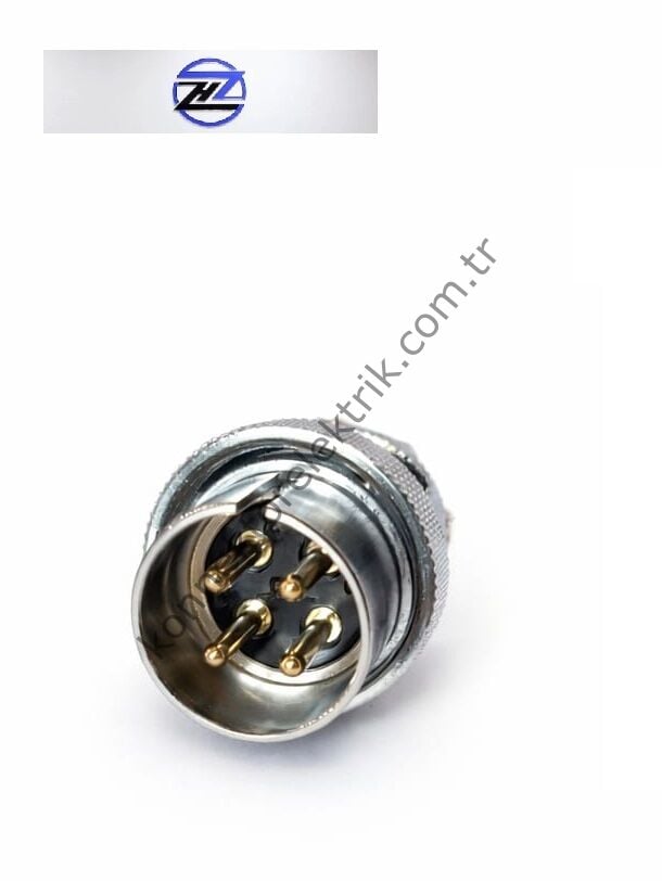 HZ CONNECTORS GX25 25MF-4A 4 Pin Metal Kasa Kablo Tipi Erkek Mike (Mayk) Konnektör