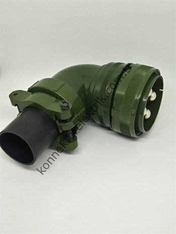 KUKDONG MS3108F 36-5P 4 Pin Metal Kasa 90° Açılı Kablo Tipi Erkek Askeri Konnektör