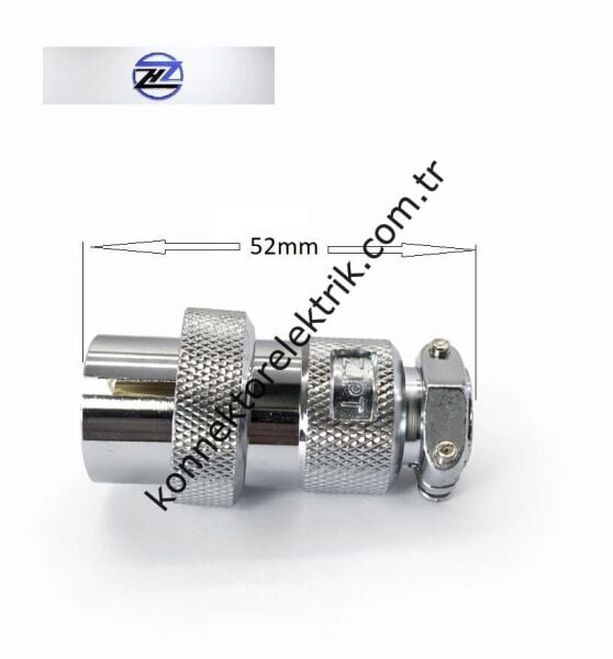 HZ CONNECTORS GX25 25MF-5A 5 Pin Metal Kasa Kablo Tipi Erkek Mike (Mayk) Konnektör