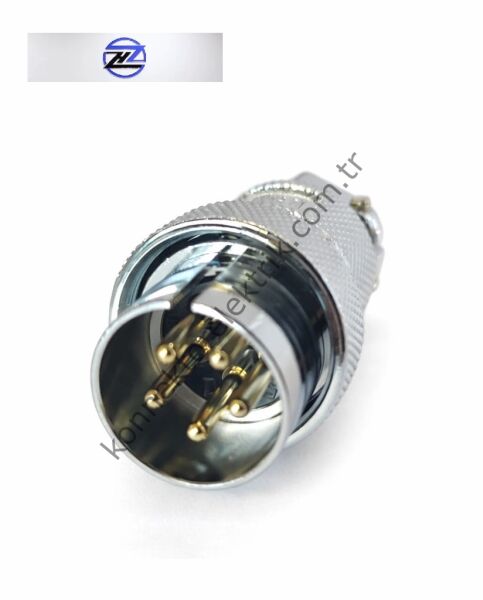 HZ CONNECTORS 25MF-5A 5 Pinli Metal Kasa Kablo Tipi Düz Erkek Konnektör