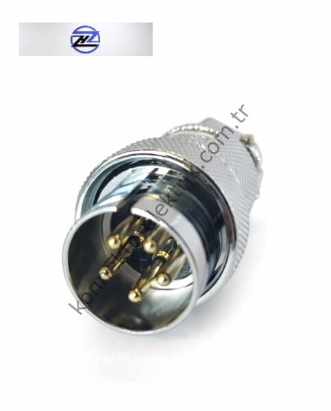 HZ CONNECTORS GX25 25MF-5A 5 Pin Metal Kasa Kablo Tipi Erkek Mike (Mayk) Konnektör