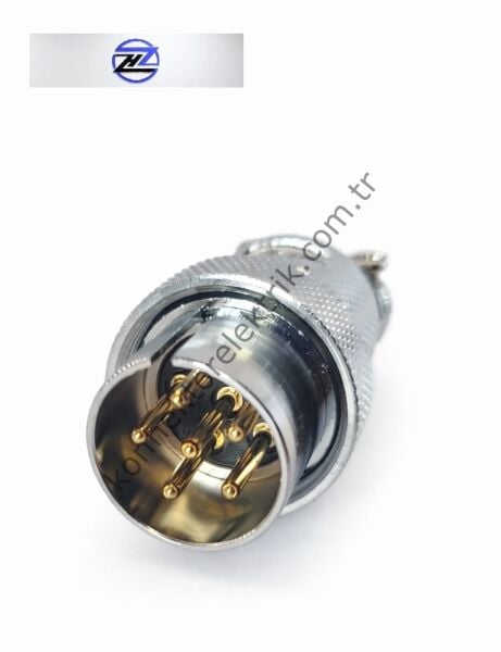 HZ CONNECTORS GX25 25MF-6A 6 Pin Metal Kasa Kablo Tipi Erkek Mike (Mayk) Konnektör