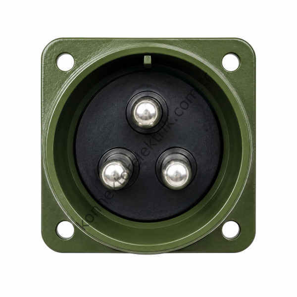 KUKDONG MS3102E 36-4P 3 Pin Metal Kasa Panel Tipi Erkek Askeri Konnektör