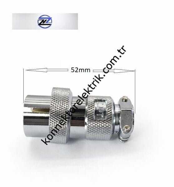 HZ CONNECTORS GX25 25MF-8A 8 Pin Metal Kasa Kablo Tipi Erkek Mike (Mayk) Konnektör
