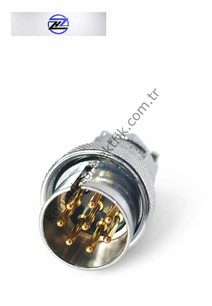 HZ CONNECTORS GX25 25MF-8A 8 Pin Metal Kasa Kablo Tipi Erkek Mike (Mayk) Konnektör