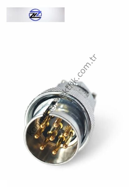HZ CONNECTORS 25MF-8A 8 Pinli Metal Kasa Kablo Tipi Düz Erkek Konnektör