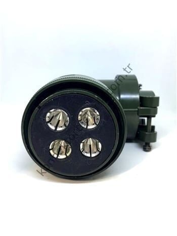 KUKDONG MS3108F 36-5S 4 Pin Metal Kasa 90° Açılı Kablo Tipi Dişi Askeri Konnektör