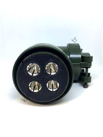 KUKDONG MS3108F 36-5S 4 Pin Metal Kasa 90° Açılı Kablo Tipi Dişi Askeri Konnektör