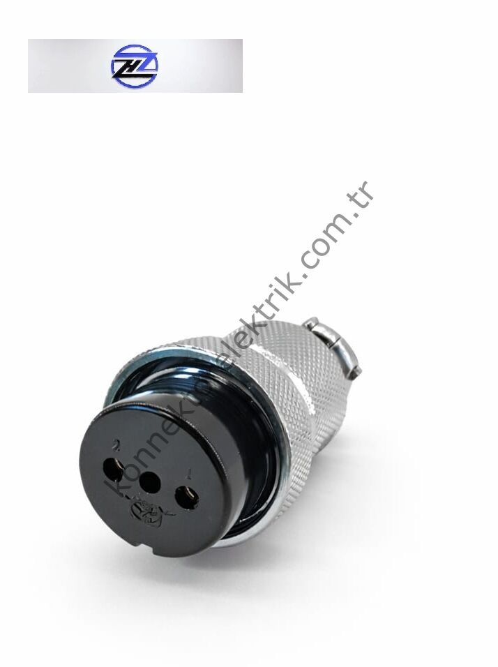 HZ CONNECTORS GX30 30M-2A 2 Pin Metal Kasa Kablo Tipi Dişi Mike (Mayk) Konnektör