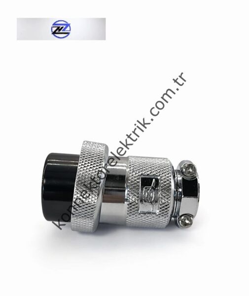 HZ CONNECTORS 30M-3A 3 Pinli Metal Kasa Düz Kablo Tipi  Dişi Konnektör