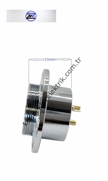 HZ CONNECTORS GX30 30M-3E Yuvarlak Flanş 3 Pin Metal Kasa Panel Tipi Erkek Mike (Mayk) Konnektör