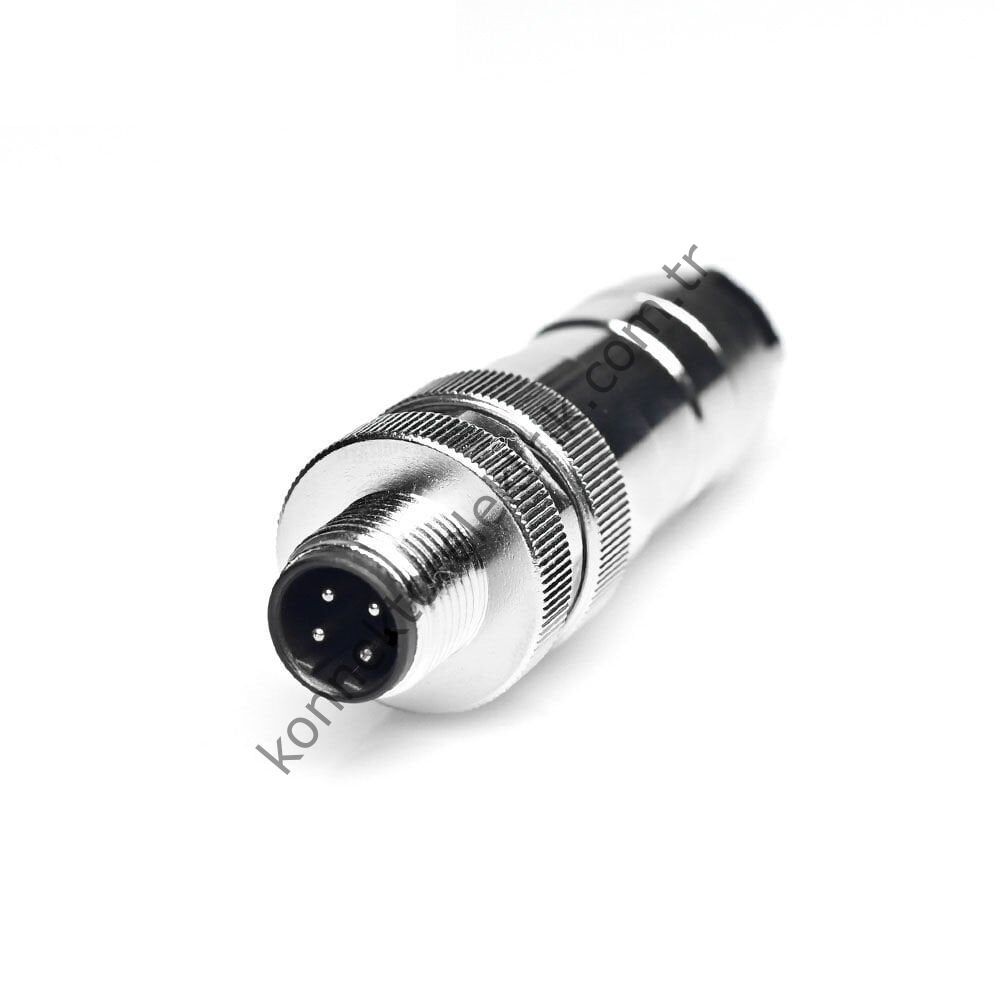VELLEDQ M12 B Kod 4 Pin Erkek Metal Kasa Konnektör