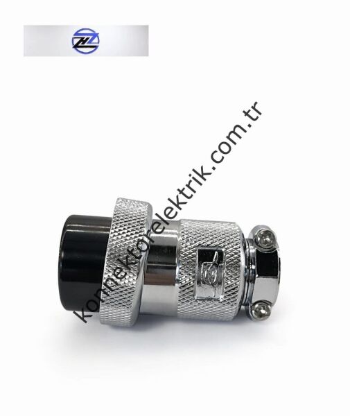 HZ CONNECTORS GX30 30M-4A 4 Pin Metal Kasa Kablo Tipi Dişi Mike (Mayk) Konnektör
