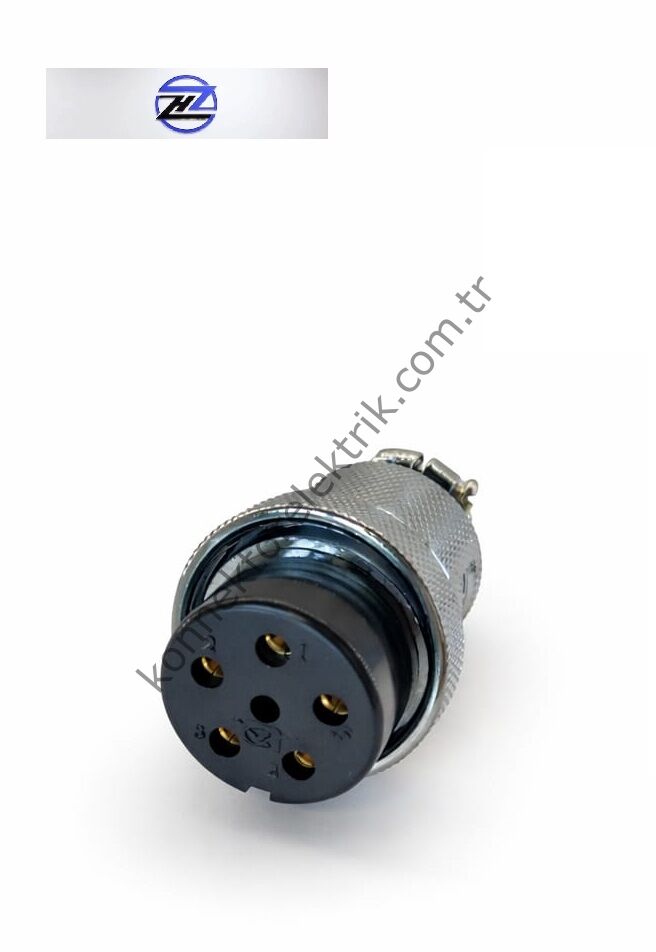 HZ CONNECTORS GX30 30M-5A 5 Pin Metal Kasa Kablo Tipi Dişi Mike (Mayk) Konnektör