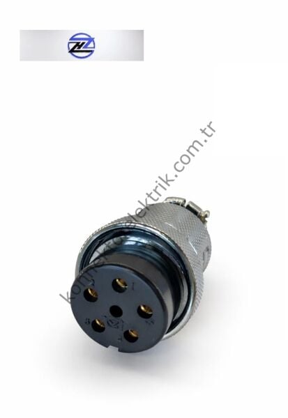 HZ CONNECTORS 30M-5A 5 Pinli Metal Kasa Düz Kablo Tipi  Dişi Konnektör