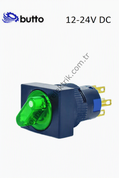 BUTTO K16-592-3-GD  16mm Plastik Gövde 1-0-2 Kalıcı Mandal Buton Led Işıklı