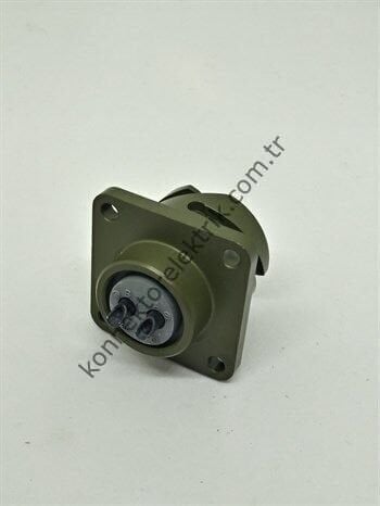 KUKDONG KDB02E 14S-9S 2 Pin Metal Kasa Bayonet Panel Tipi Dişi Askeri Konnektör